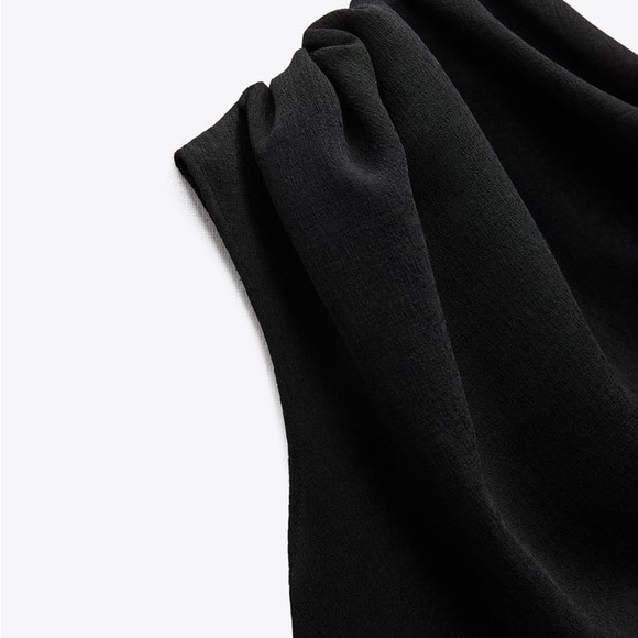 Zara Black Draped Sheath Dress - Picture 9 of 9